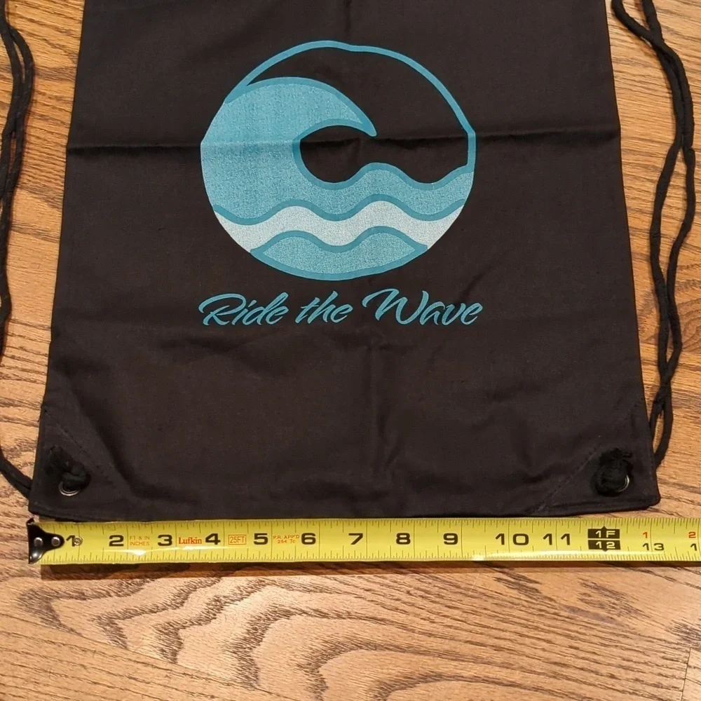 NWOT Day Bag Drawstring Backpack Ride The Wave One Size Fits All Unisex